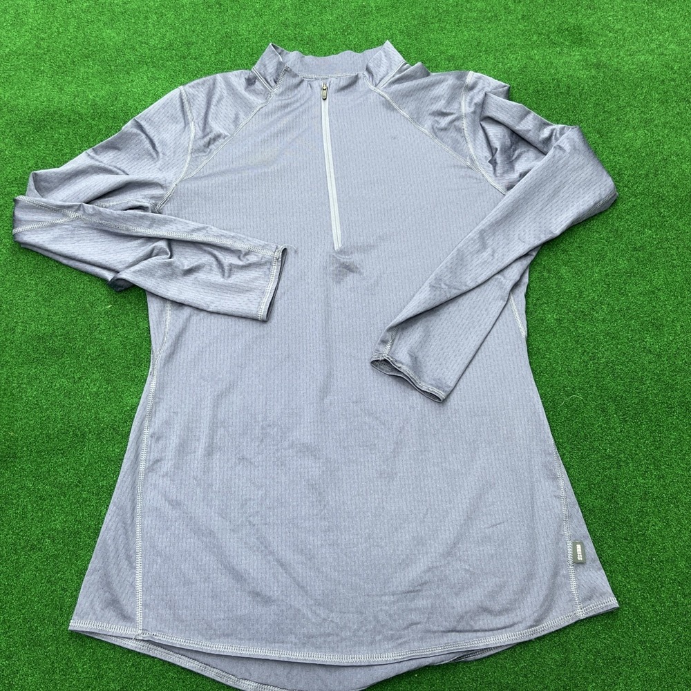 REI Co-op Gray 1/4 Zip Mock Neck Long‎ Sleeve Hiking Shirt Womens Size M